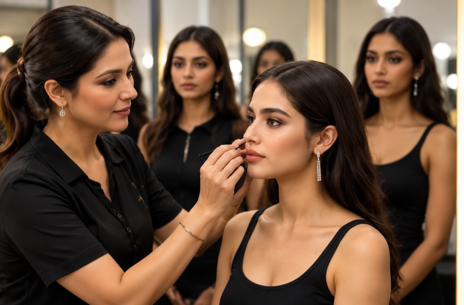 Grooming session with contestants